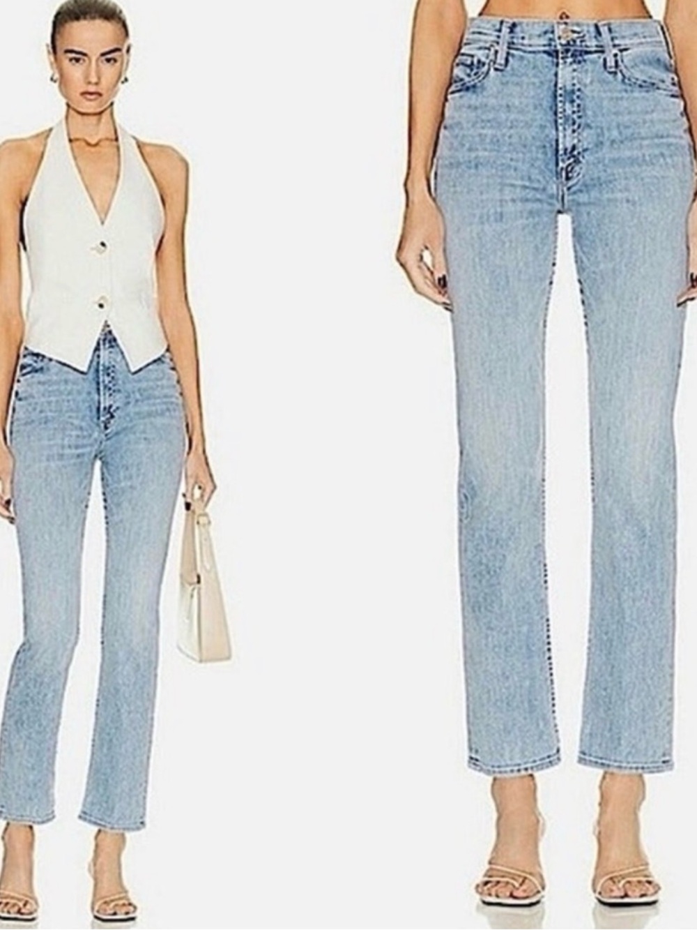 Mother Superior High Waisted Rider Ankle Salt of the Earth Jeans